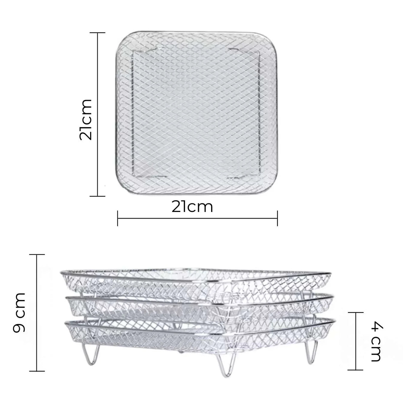 Grilles pour friteuse à air (3 pièces) + 2 pinces
