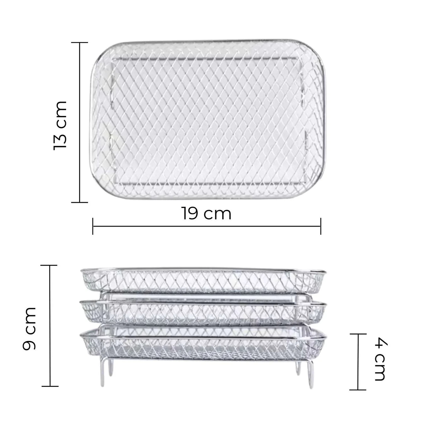 Grilles pour friteuse à air (3 pièces) + 2 pinces