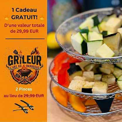 Grilles pour friteuse à air (3 pièces) + 2 pinces