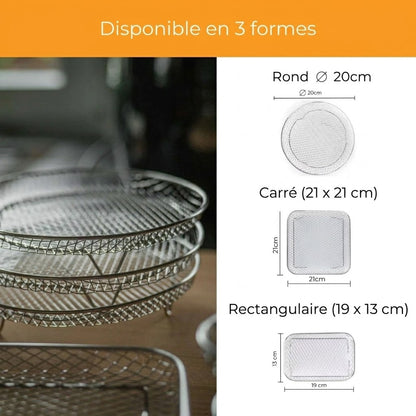 Grilles pour friteuse à air (3 pièces) + 2 pinces